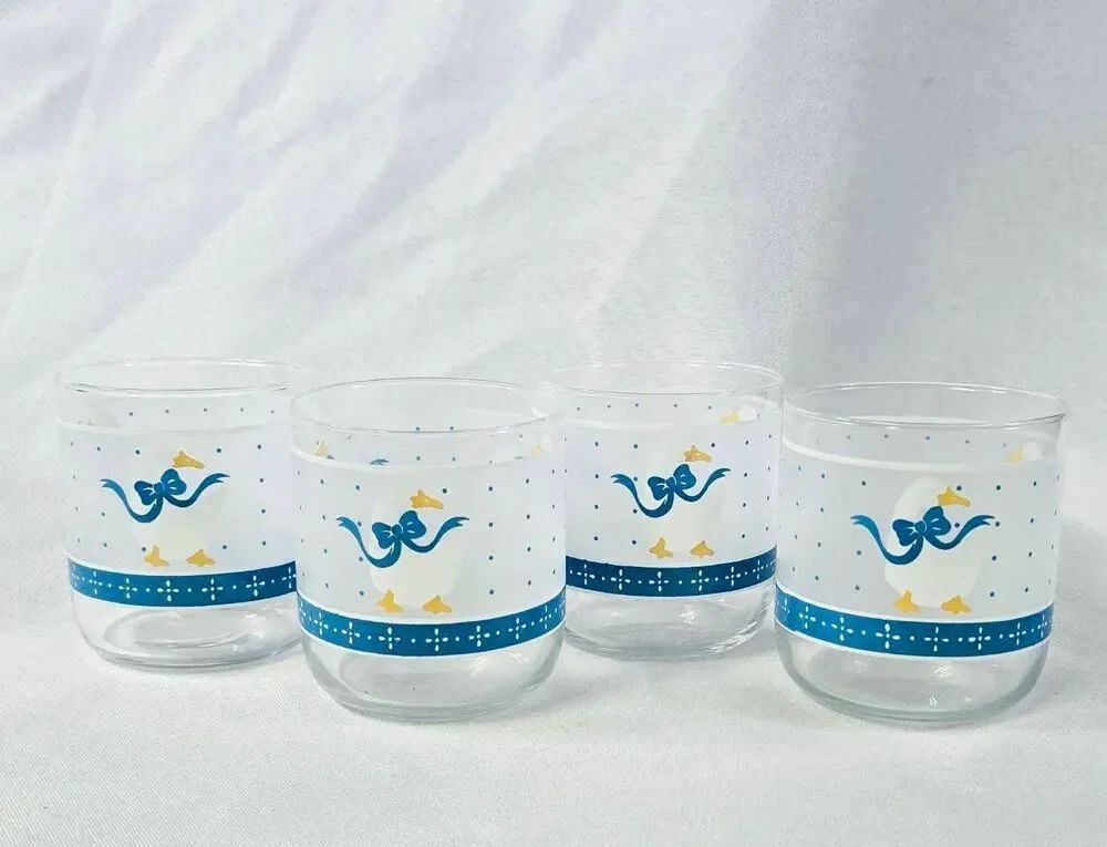 Vintage 1980s Libbey Country Goose lowball glasses